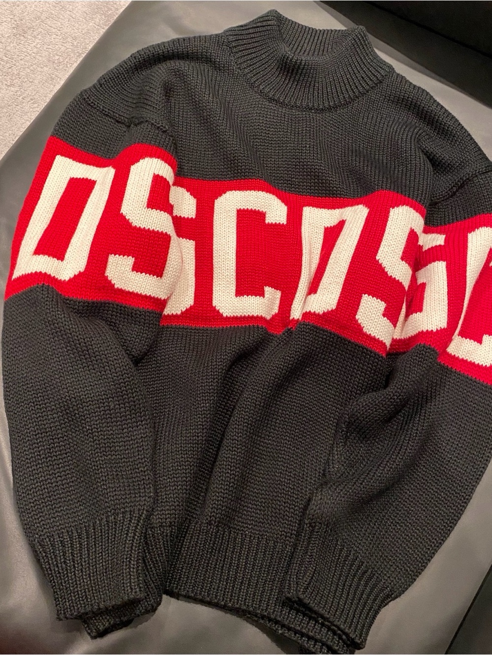 NEW GCDS Classic Black Logo Sweater Knitwear Unisex